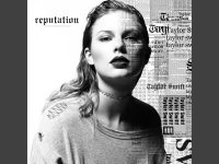 Black and white album cover with newspaper effect.