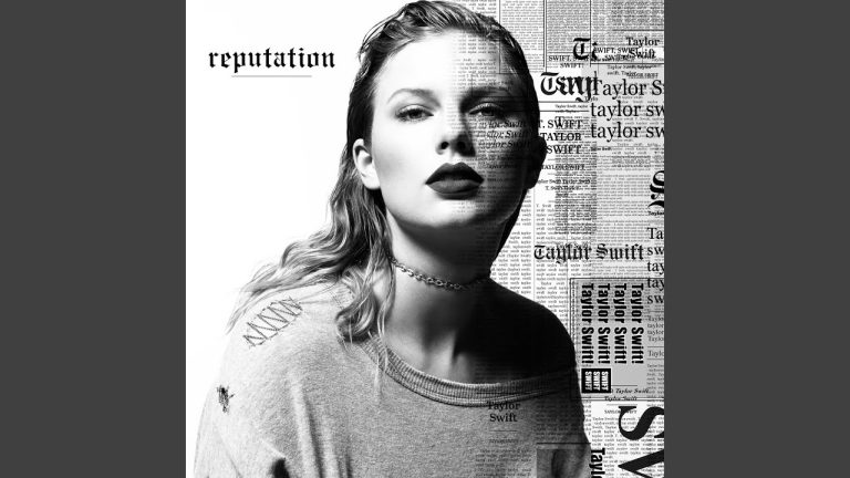 Black and white album cover with newspaper effect.