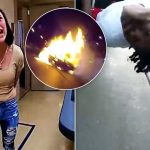 Woman arrested, car fire, police bodycam incident