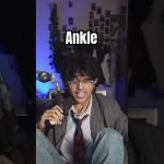 Man with microphone, captioned "Ankle".