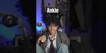 Man with microphone, captioned "Ankle".