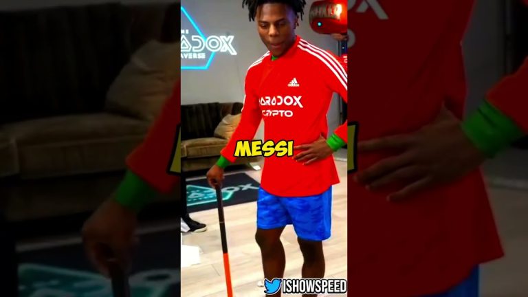 Person in red soccer jersey with 'Messi' text.
