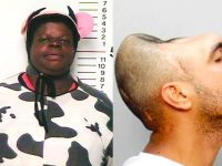 Two unique mugshots side by side, unusual appearances.