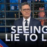 TV host on set with 'Seeing Lie to Lie'