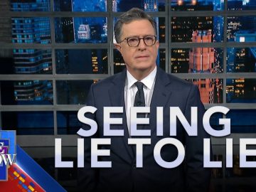 TV host on set with 'Seeing Lie to Lie'