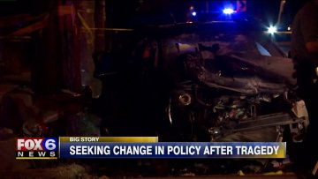 Damaged car after tragic accident at night.