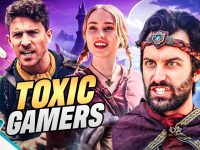 Three fantasy characters with 'Toxic Gamers' text.