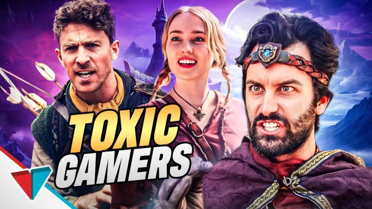 Three fantasy characters with 'Toxic Gamers' text.