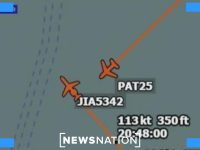 Flight path of two planes at 350 feet.