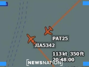 Flight path of two planes at 350 feet.