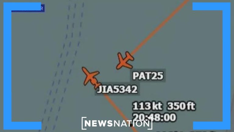 Flight path of two planes at 350 feet.