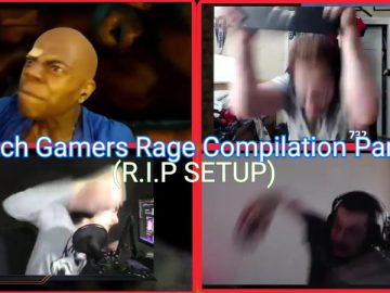 Twitch gamers rage moments collection, intense reactions.
