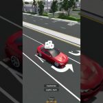 Red car in virtual driving game interface