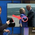 News presenter highlights handshake moment on screen.