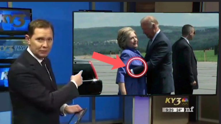 News presenter highlights handshake moment on screen.