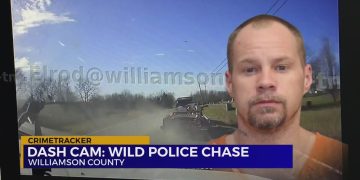 Dash cam footage of police chase in Williamson County.