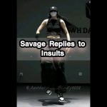 Dancer in mask with 'Savage Replies' text overlay.