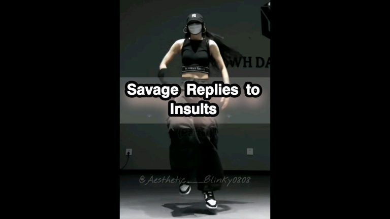 Dancer in mask with 'Savage Replies' text overlay.