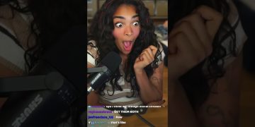 Excited streamer reacting during live chat session