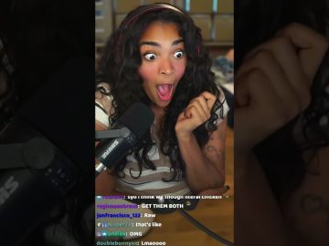 Excited streamer reacting during live chat session
