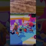 Colorful characters in Fall Guys game scene.