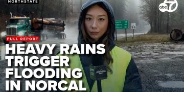 Reporter covers NorCal flooding from heavy rain.