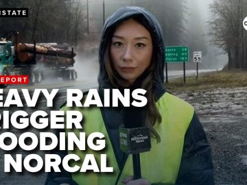 Reporter covers NorCal flooding from heavy rain.