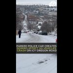 Icy road in Oregon causes multiple car crashes.