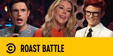 Roast Battle comedians with Comedy Central logo