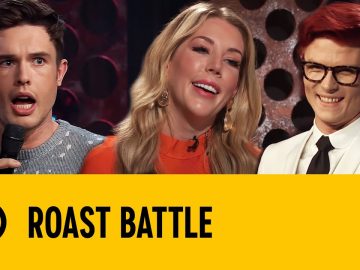 Roast Battle comedians with Comedy Central logo