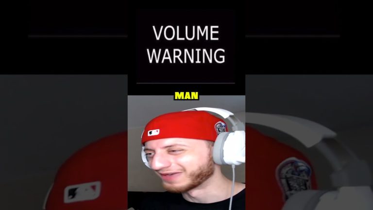 Man wearing headphones with volume warning sign
