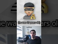 Robber emoji, 19 years old, speaking person.