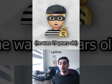 Robber emoji, 19 years old, speaking person.