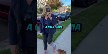 Person walking dog on California street