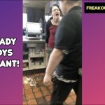 Woman angrily shouting in restaurant confrontation