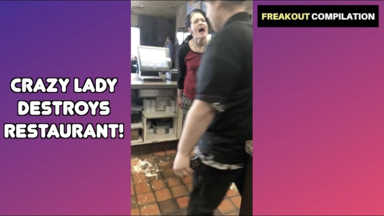 Woman angrily shouting in restaurant confrontation