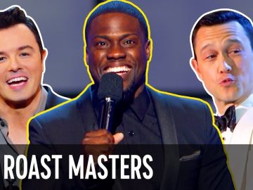 Comedians on stage at Roast Masters event