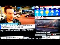 News broadcast displaying weather and sports updates.