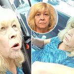 Woman in car with Law & Crime logo