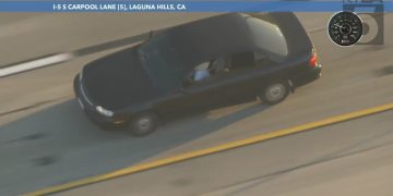 Car chase on I-5, Laguna Hills, California