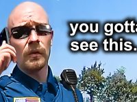 Police officer on phone, text reads 'you gotta see this'.