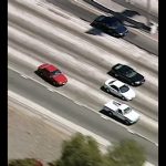 Aerial view of cars on a highway