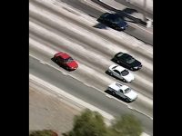 Aerial view of cars on a highway