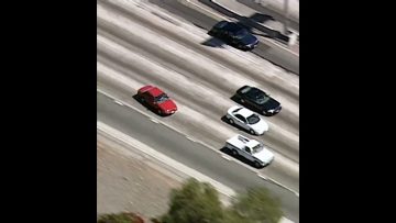 Aerial view of cars on a highway