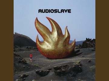 Audioslave album cover with large metallic flame.