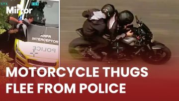 Police chase motorcycle suspects fleeing