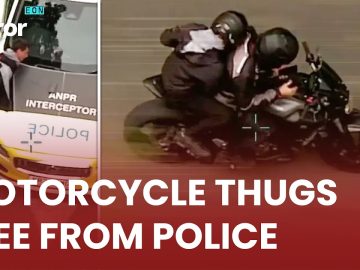Police chase motorcycle suspects fleeing