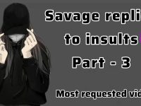 Savage replies to insults, part 3 video.