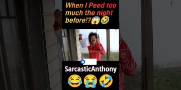 Person joking with a bucket, humorous caption.