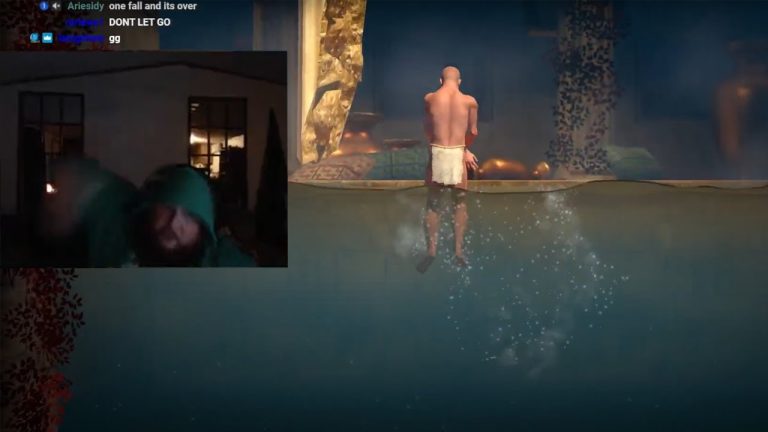 Streamer playing Getting Over It game on Twitch.